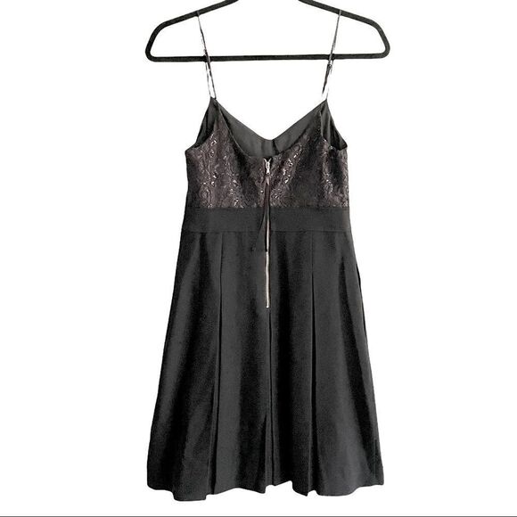 MARC BY MARC JACOBS Black Sleeveless Wool Mini Dress Pleated Lace 0 - Picture 5 of 5